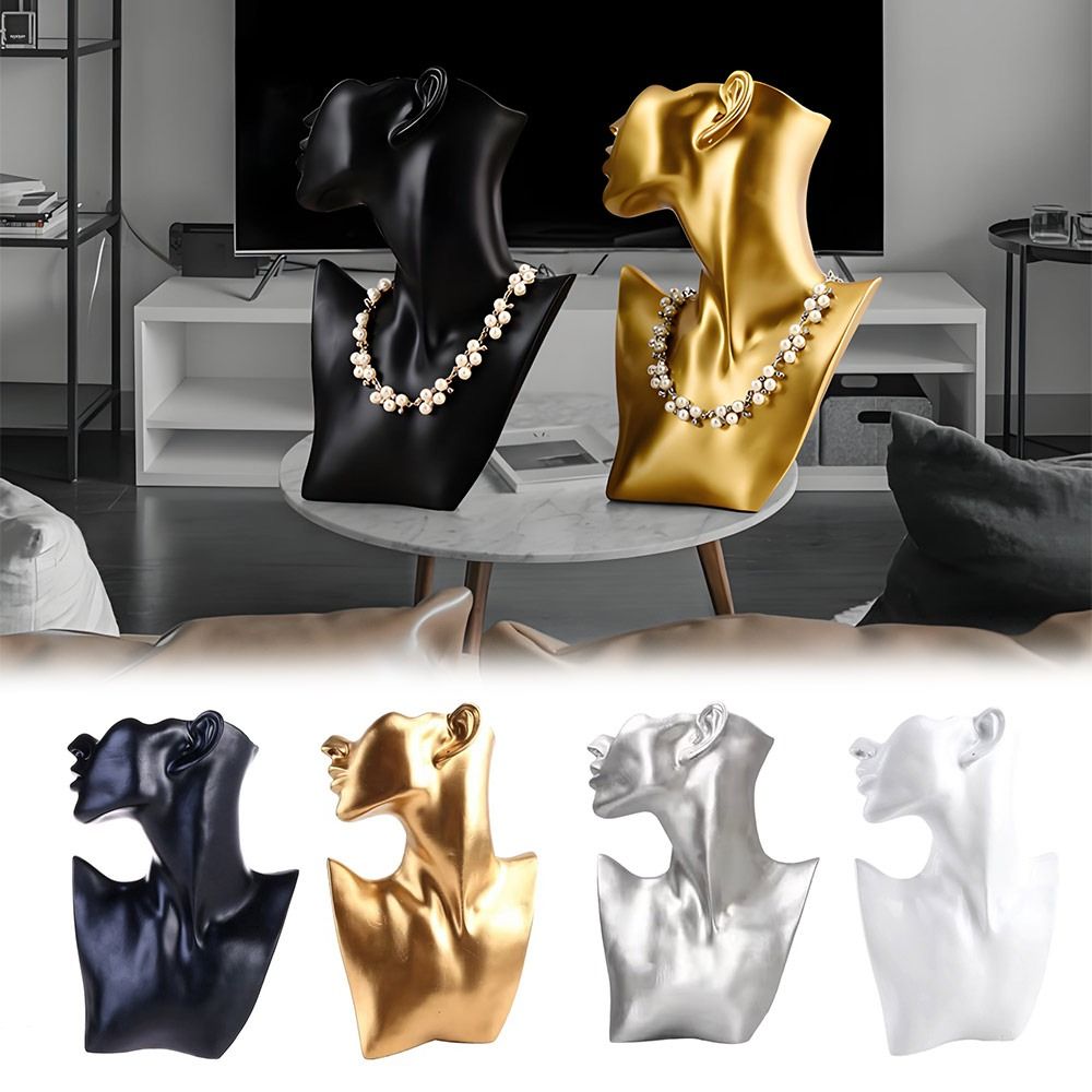 Body Jewelry Display Ideas - 樹脂製マネキンジュエリーディスプレイスタンド、側面マネキンヘッドバストポートレート、ネックレス、ブレスレット、イヤリングホルダー、ユニーク