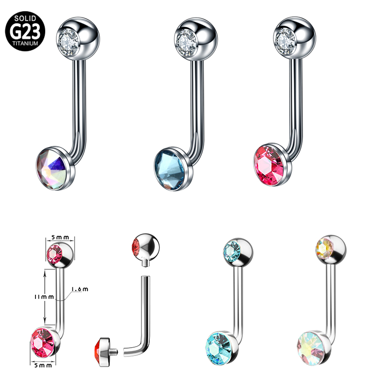 Body Jewelry Vch - Gem-Perrupaセクシーなピアス,Vchボディジュエリー,ドリル,ドリル,リップリング,14g,1個,f136