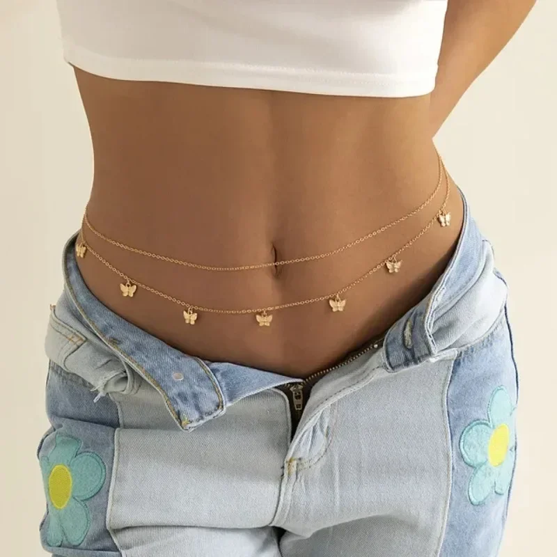 Body Jewelry In Bulk - 女性用バタフライチェーン,セクシーなベリーベルト,ボディジュエリー,ビーチアクセサリー,ウエストビーズ,新しい夏の魅力