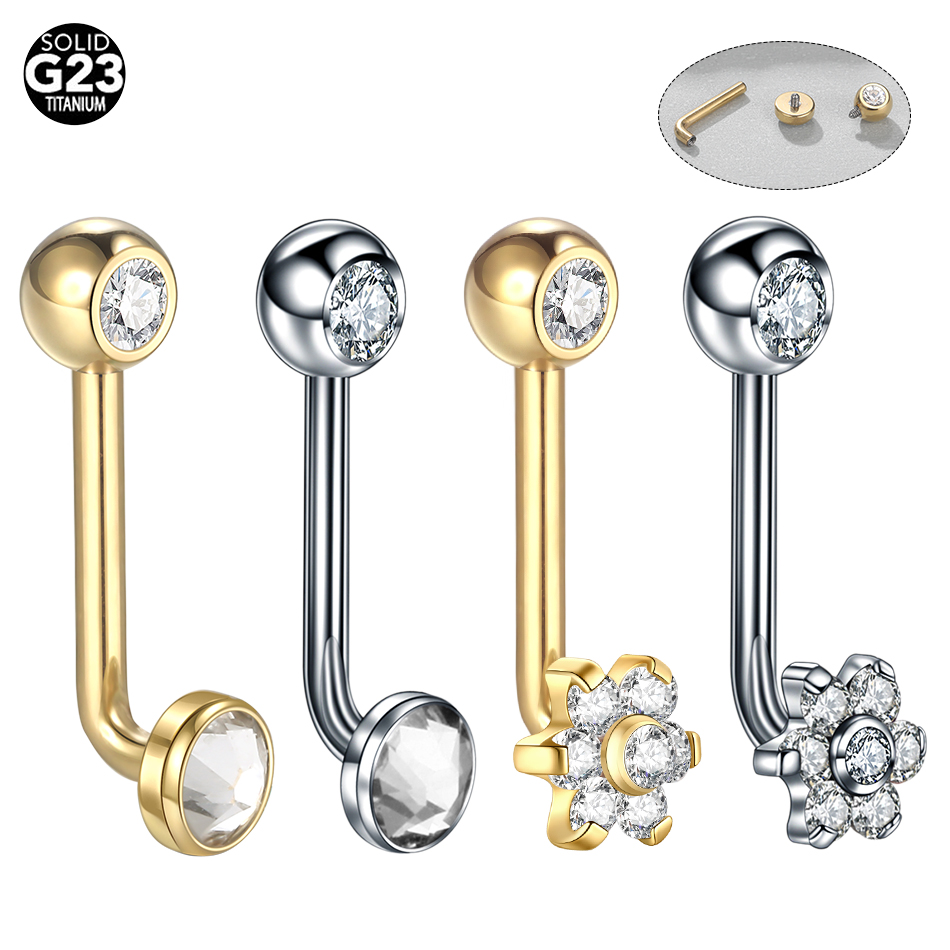 Body Jewelry Vch - 女性用ジルコニアベリーリング,垂直ピアス,チタンとジルコニア,セクシーな膣と膣,眉毛ジュエリー,10ピース/ロット