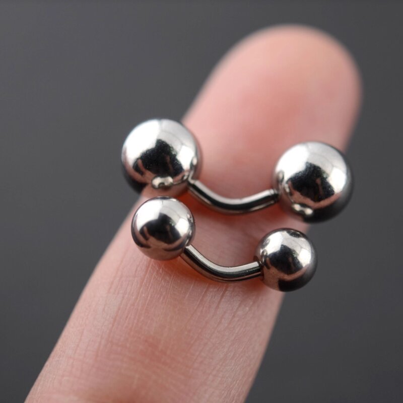 Body Jewelry Vch - 1 ピースビッグボール 316L 外ねじ曲がった湾曲したバーベル VCH PA