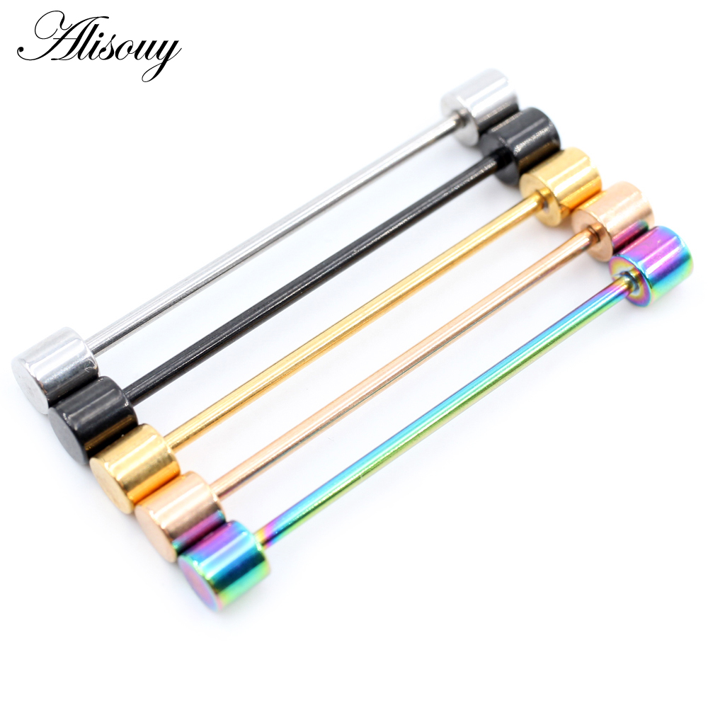 Body Jewelry Industrial - Alisouy-ステンレス鋼のイヤリング,14g,2ピース,ステンレス鋼,工業用,パンプス,らせん,ヘリックス,ピアス,ジュエリー