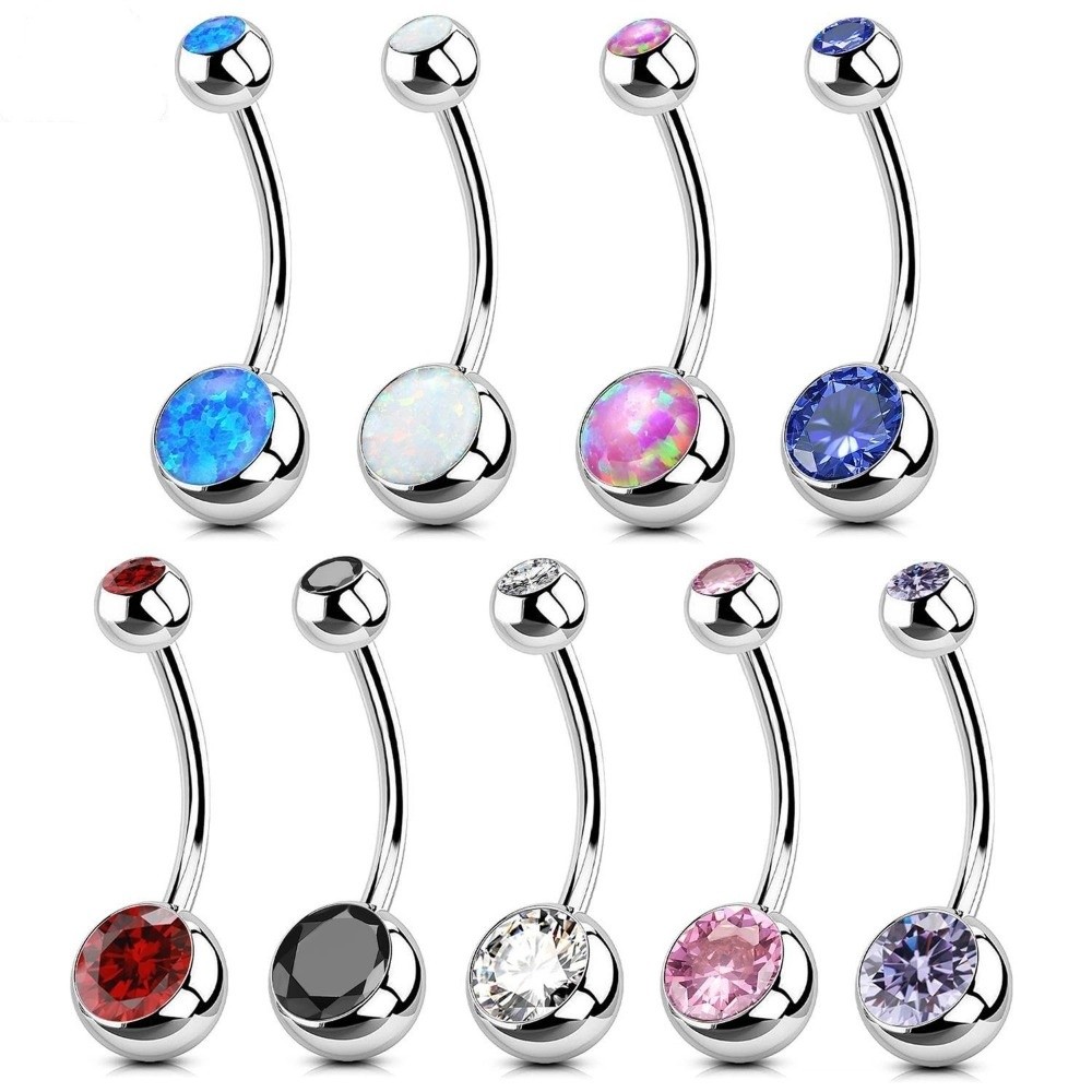 Body Piercing Quality Jewelry - 高品質チタン素材のへそピアス、カーブしたダングルデザイン、ボディピアスジュエリー、ボディジュエリー、ボディピアス