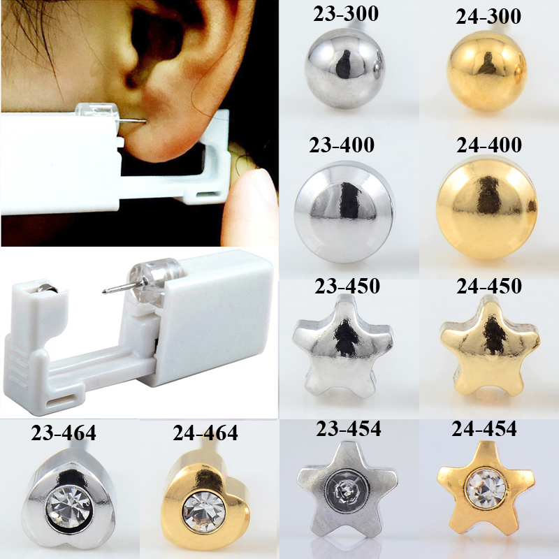 Body Jewelry Storage - イヤーピアスおよびドリル用の使い捨て安全キット,滅菌済み,ステンレス鋼316l,イヤリング用の作業用ツール,24ピース/箱