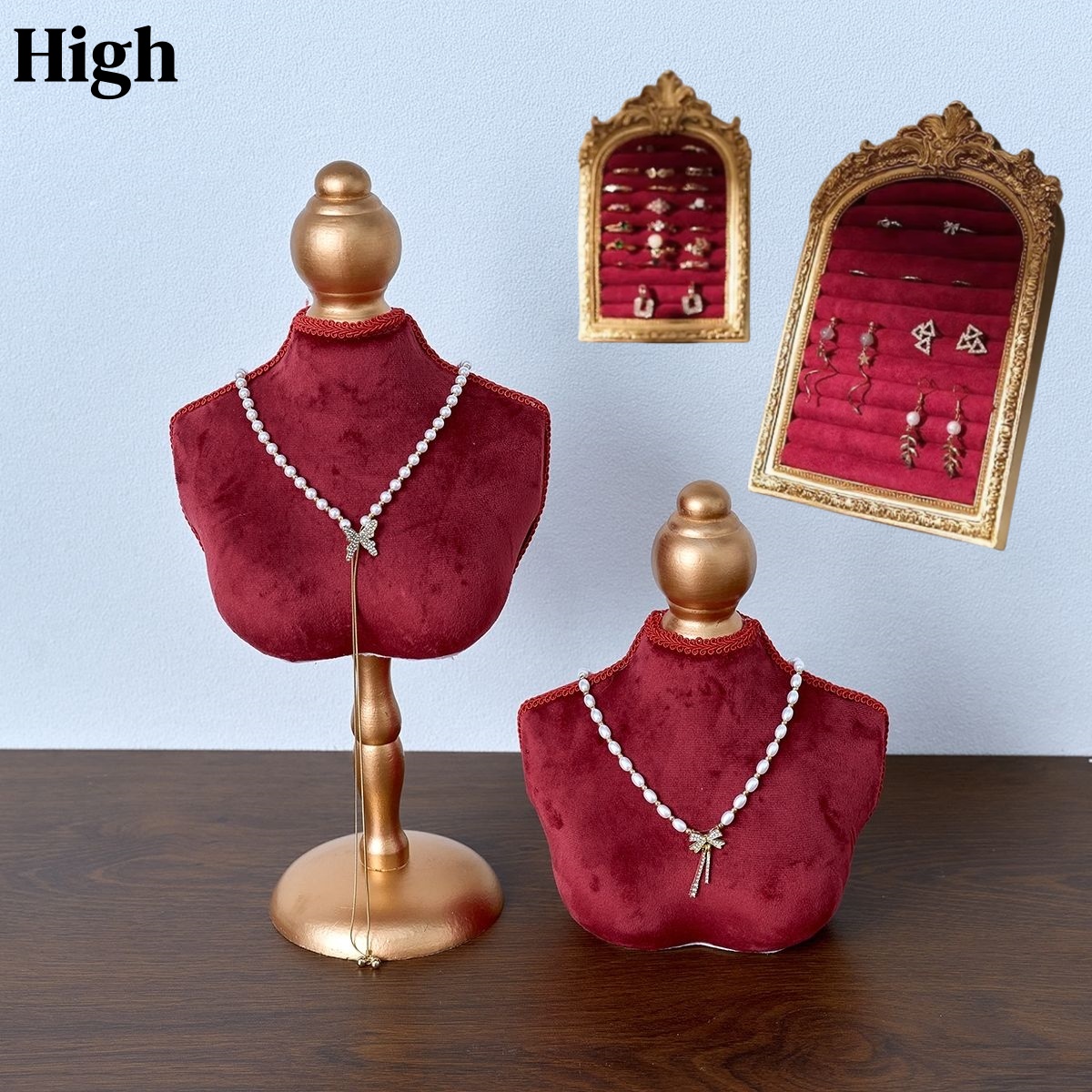 Body Jewelry Display Ideas - ネックレスディスプレイバストスタンド グレース ジュエリーチェーンオーガナイザー 女性用装飾 ジュエリーディスプレイバストマネキン 展示会
