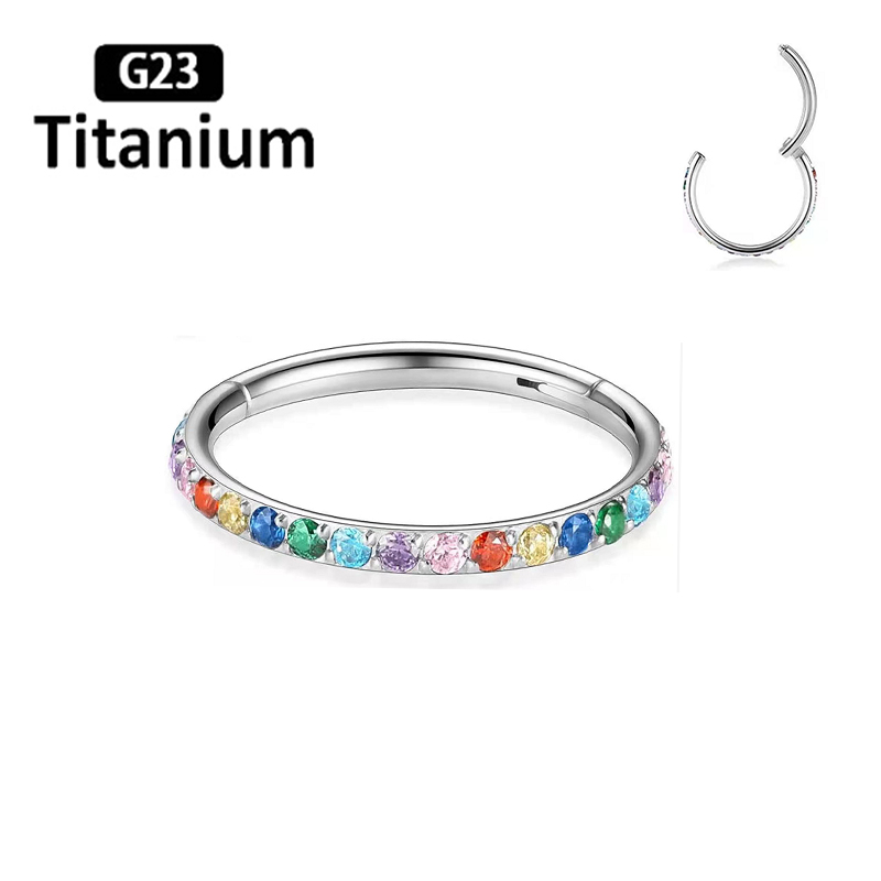 ASTM F136 チタンイヤリング高品質ジルコンハイトセグ - Body Piercing Quality Jewelry のレビューと価格