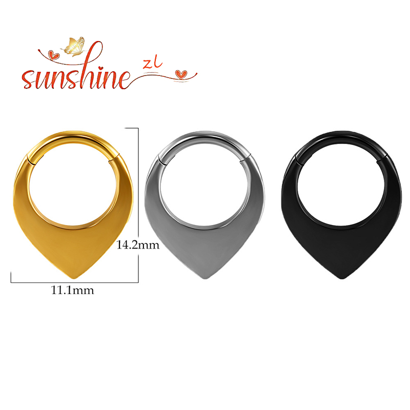 1PS ステンレス製 高品質 ウォータードロップ セプタムピ - Body Piercing Quality Jewelry のレビューと価格