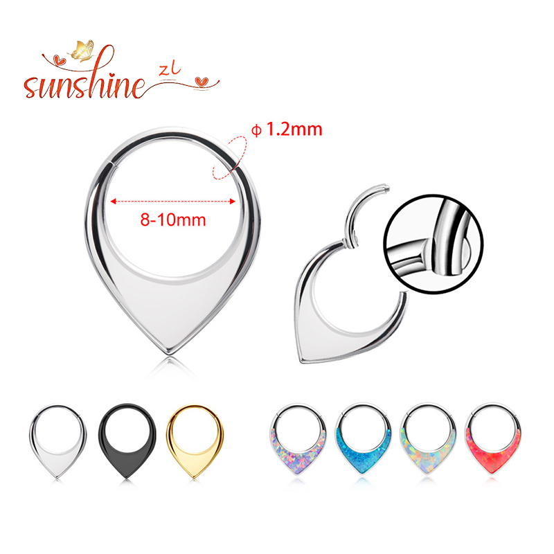1PS ステンレス製 高品質 ウォータードロップ セプタムピ - Body Piercing Quality Jewelry のレビューと価格
