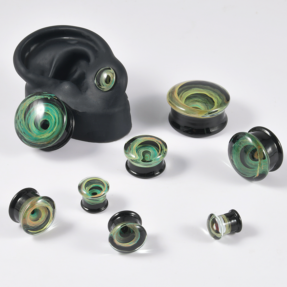 ペア高品質ガラス製ボルテックス耳栓 クラゲ型耳ゲージ 透明ヘ - Body Piercing Quality Jewelry のレビューと価格