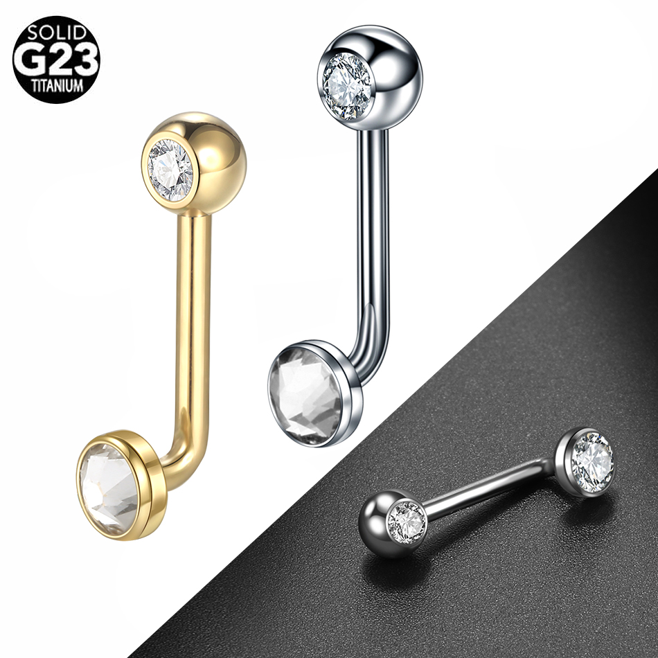 男性と女性のためのg23チタンcz湾曲バーベル、垂直時代のド - Body Jewelry Vch のレビューと価格