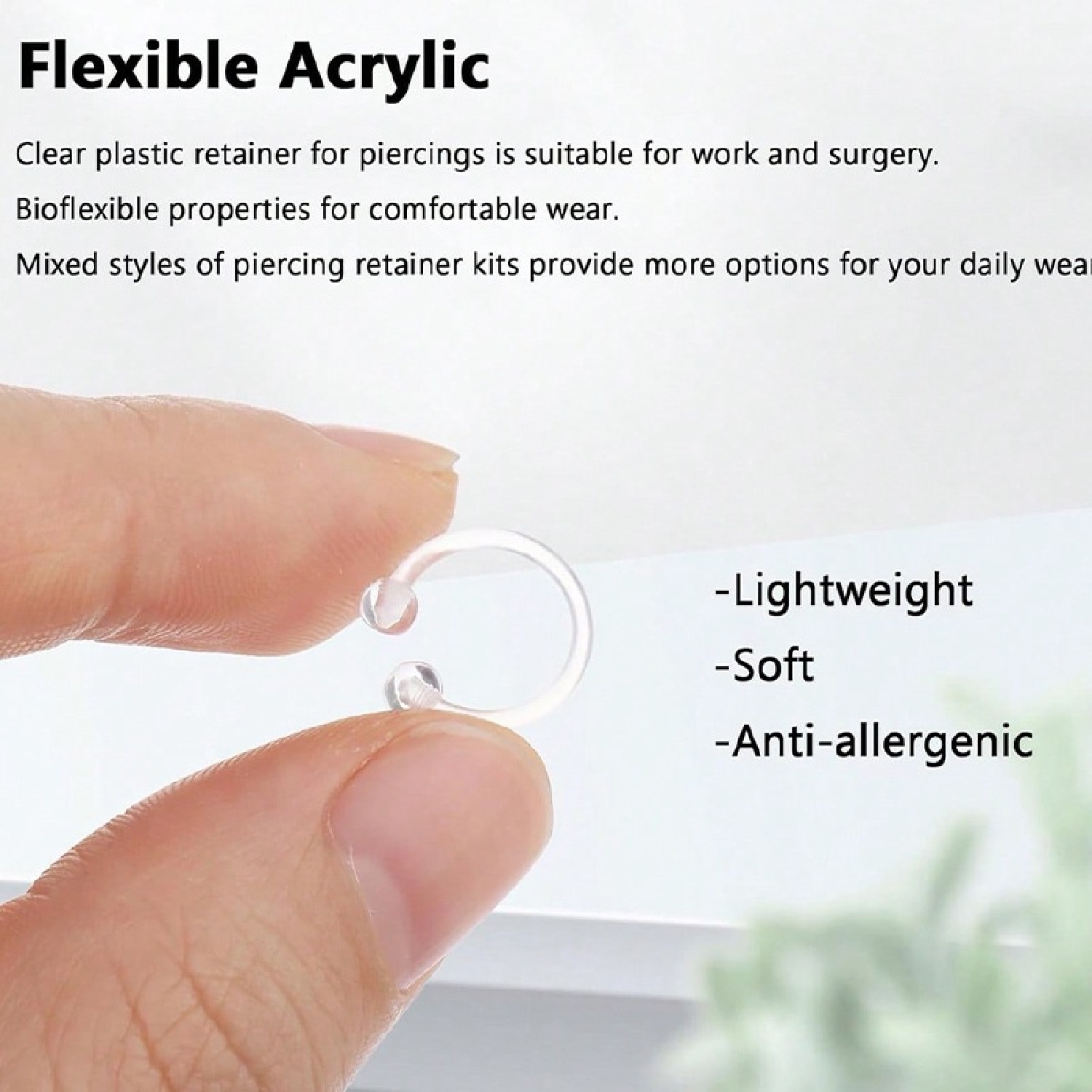 手術のための12pcs明確なピンクの産業穿刺宝石のプラスチッ - Body Jewelry Industrial のレビューと価格