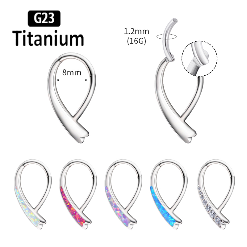 チタンセプタムクリッカー,鼻リング,セグメント耳珠,軟骨,デ - Body Piercing Quality Jewelry のレビューと価格