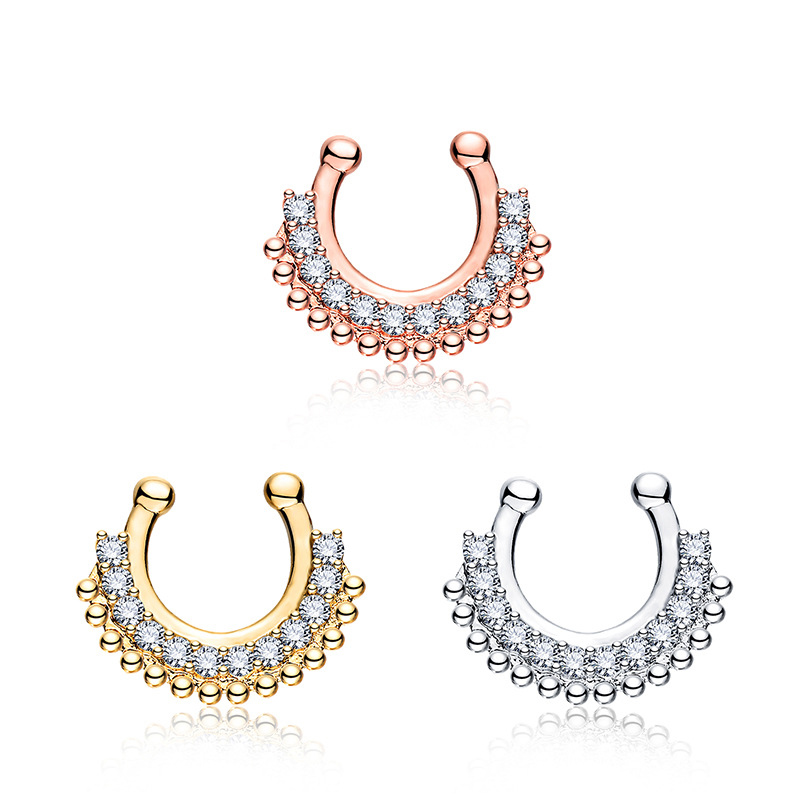 1 個 U タイプ偽セプタムクリッカーノンピアスノーズクリッ - Body Jewelry Types のレビューと価格