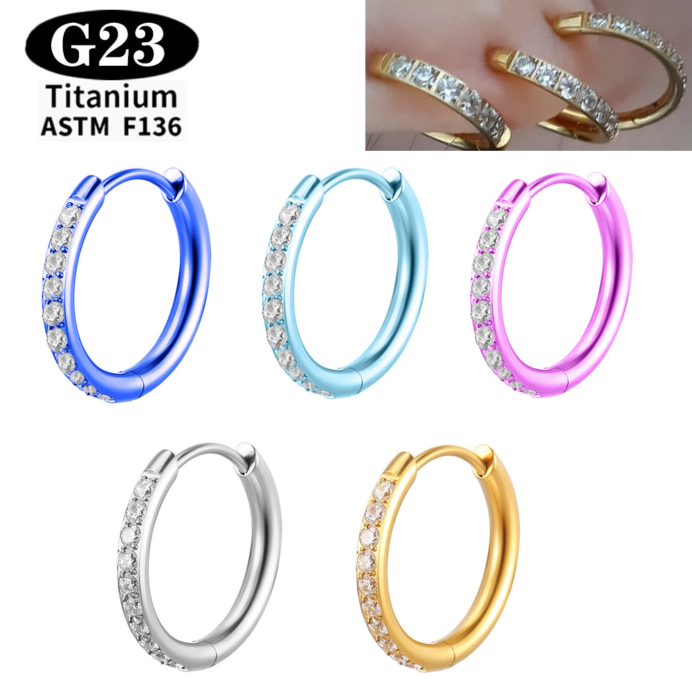 ASTM F136 G23 チタン製イヤリング CZヒンジセ - Body Piercing Quality Jewelry のレビューと価格
