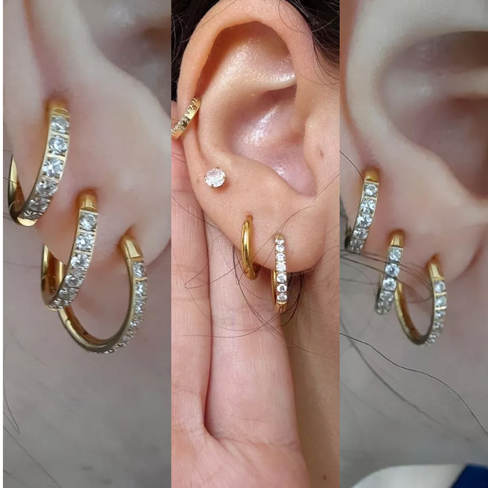 ASTM F136 G23 チタン製イヤリング CZヒンジセ - Body Piercing Quality Jewelry のレビューと価格