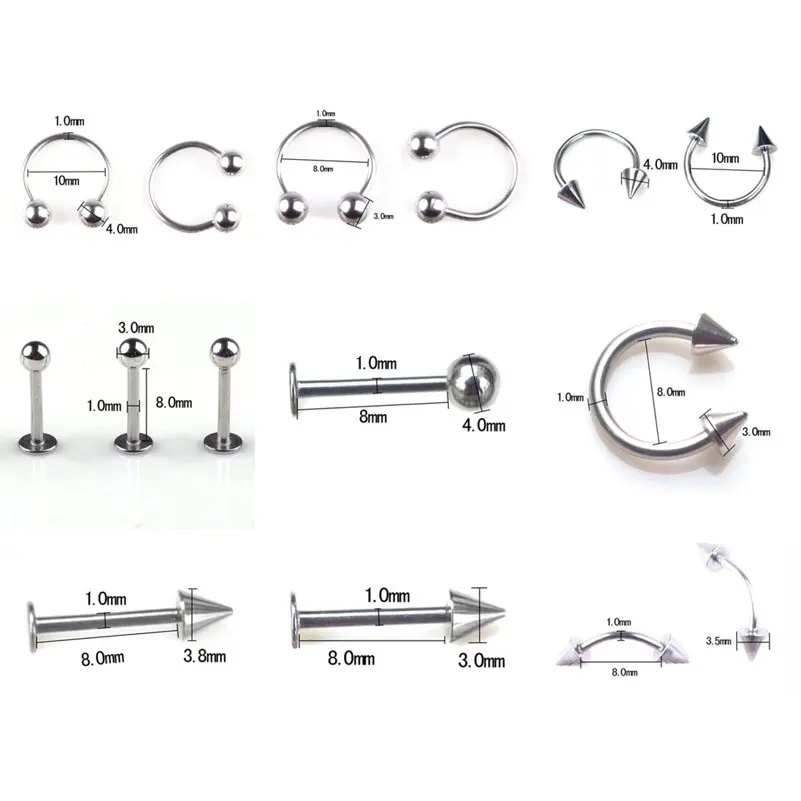 ステンレス鋼のボディピアスジュエリー,さまざまなスタイル,舌 - Body Jewelry Storage のレビューと価格
