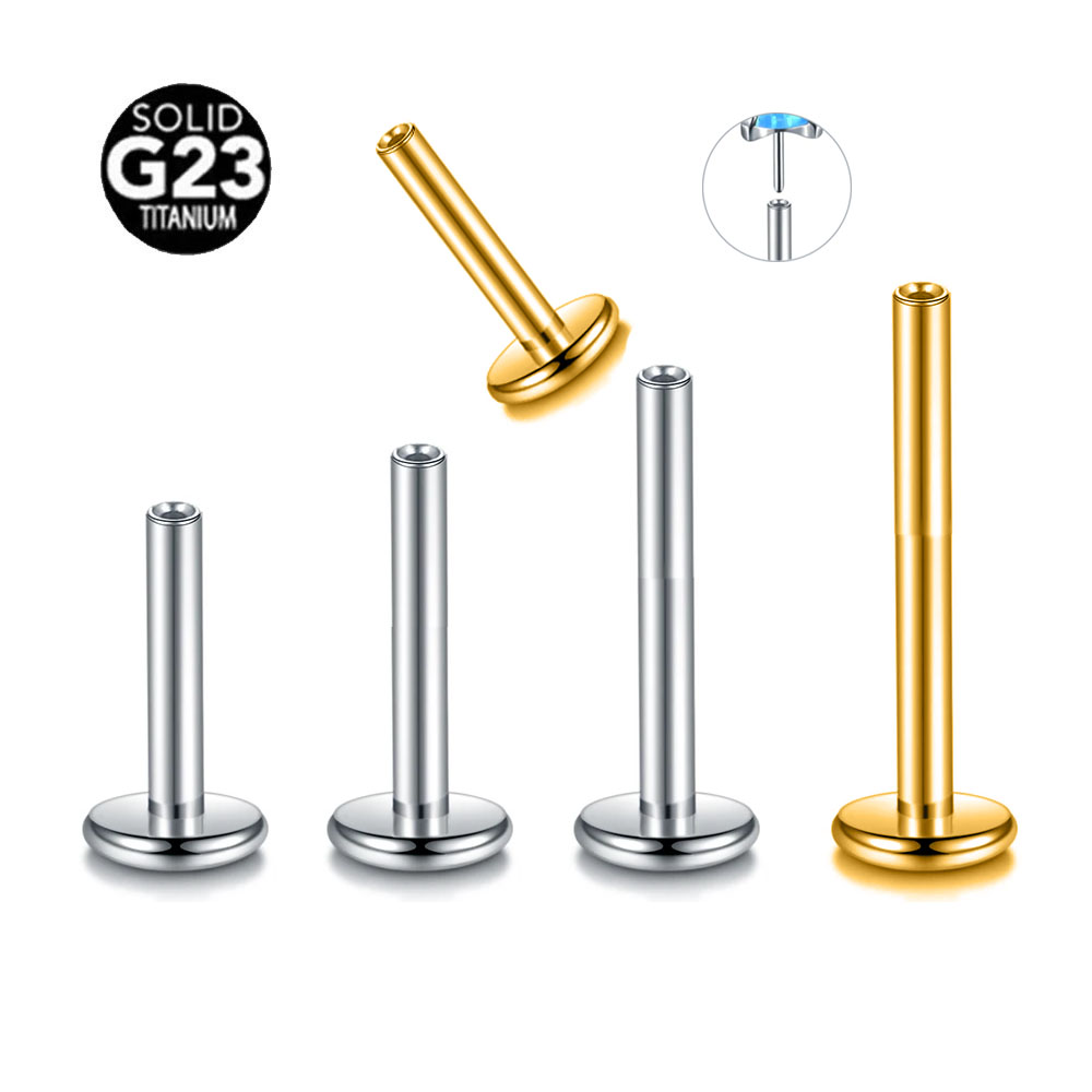 ラブレットピアスピン,チタン,フラットバックベース,ダイスコ - Flat Back Labret Stud のレビューと価格