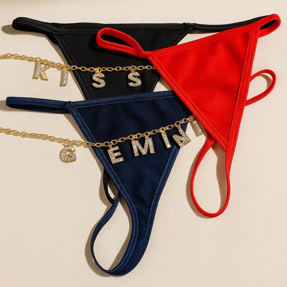 カスタムチェーン Tバック名文字光沢のあるストリングホットワ - Body Jewelry Names のレビューと価格