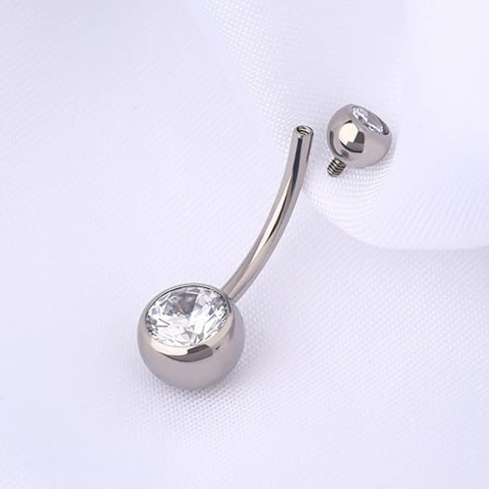 高品質チタン素材へそピアス カーブしたダングルデザイン ベリ - Body Piercing Quality Jewelry のレビューと価格