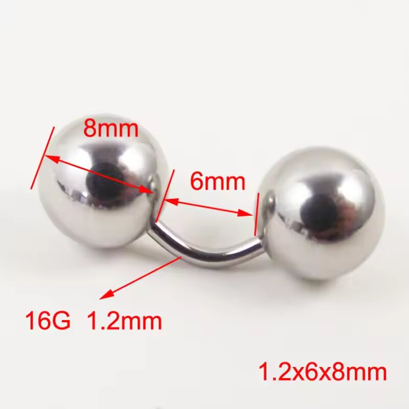 1 ピースビッグボール 316L 外ねじ曲がった湾曲したバー - Body Jewelry Vch のレビューと価格