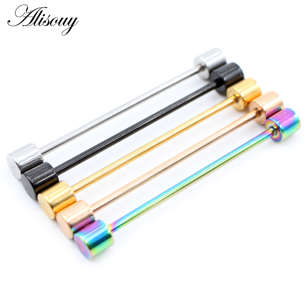 Alisouy-ステンレス鋼のイヤリング,14g,2ピース, - Body Jewelry Industrial のレビューと価格