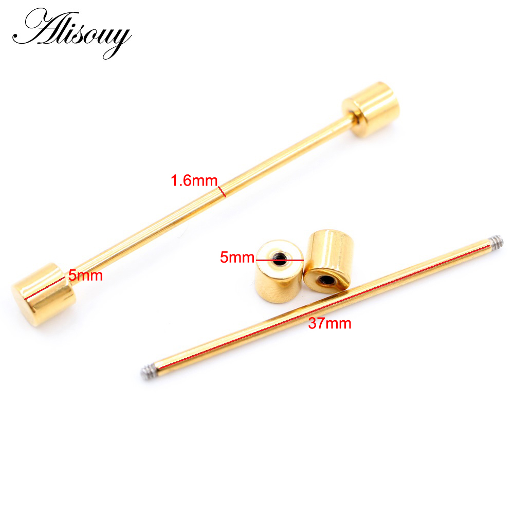 Alisouy-ステンレス鋼のイヤリング,14g,2ピース, - Body Jewelry Industrial のレビューと価格