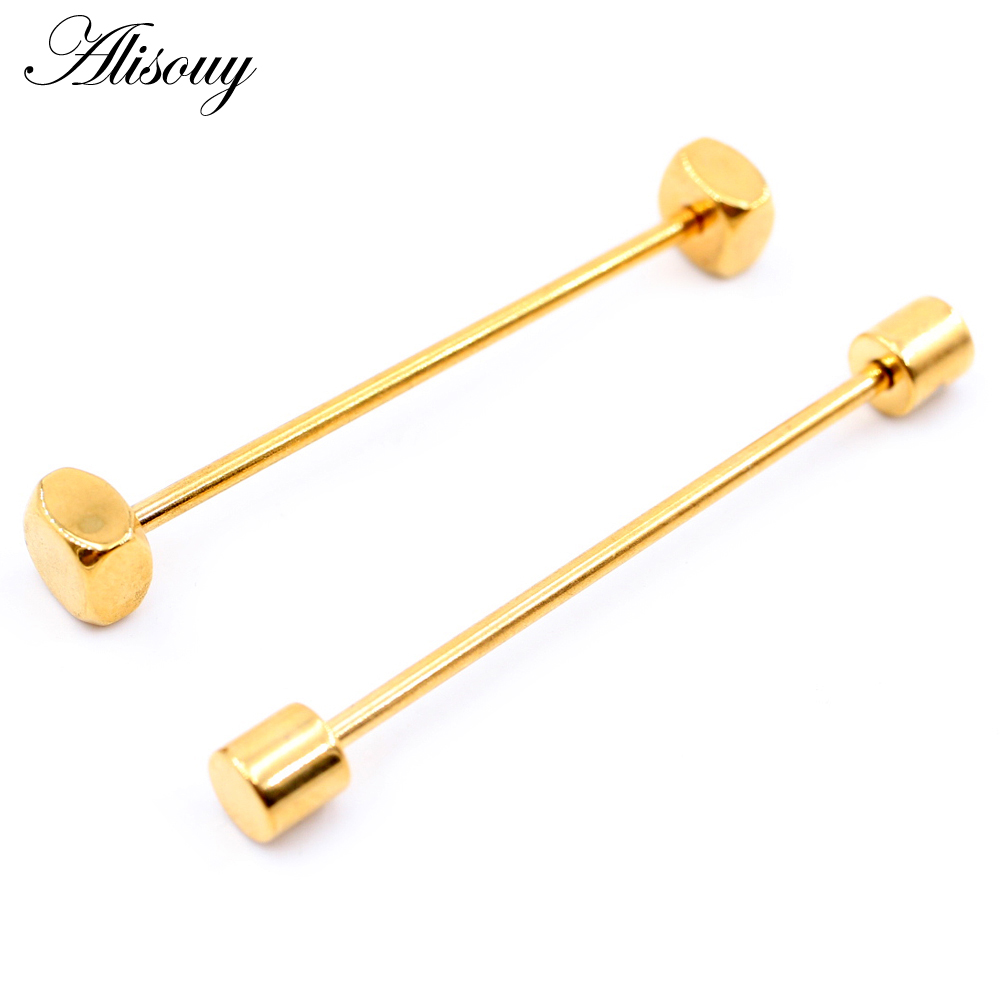 Alisouy-ステンレス鋼のイヤリング,14g,2ピース, - Body Jewelry Industrial のレビューと価格