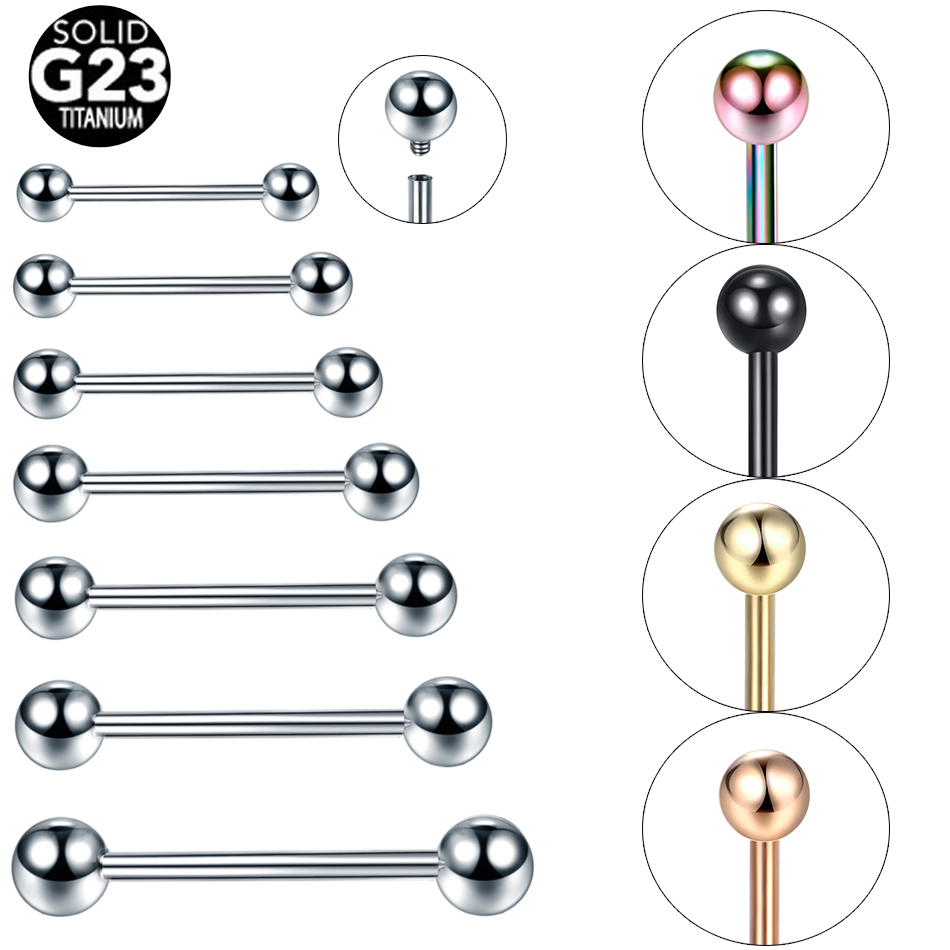 10 ピース/ロット G23 チタン舌ピアスリング工業用バー - Body Jewelry Industrial のレビューと価格