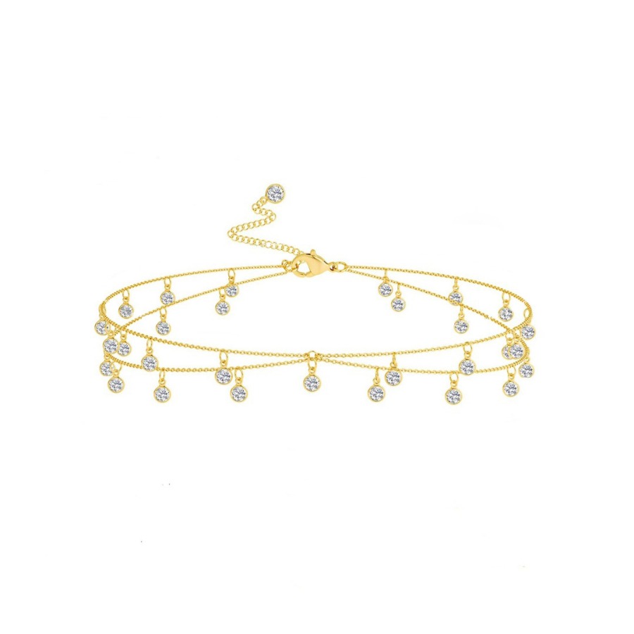 ファッションボヘミアン風ダブルレイヤーラインストーンタッセル - Body Jewelry In Bulk のレビューと価格