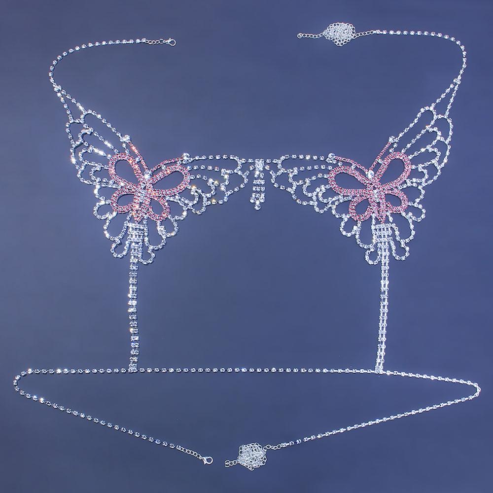セクシーな蝶ラインストーンチェーンボディランジェリーセット女 - Body Jewelry Retainers のレビューと価格