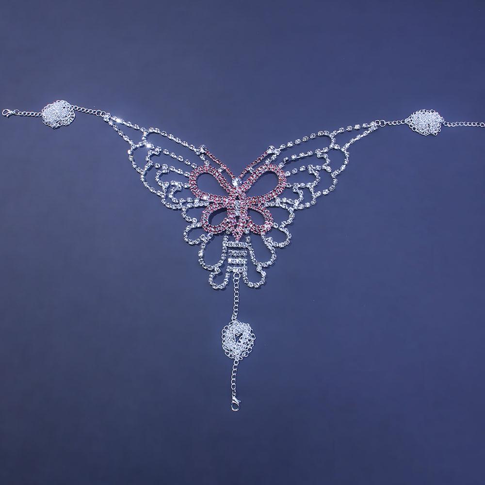セクシーな蝶ラインストーンチェーンボディランジェリーセット女 - Body Jewelry Retainers のレビューと価格