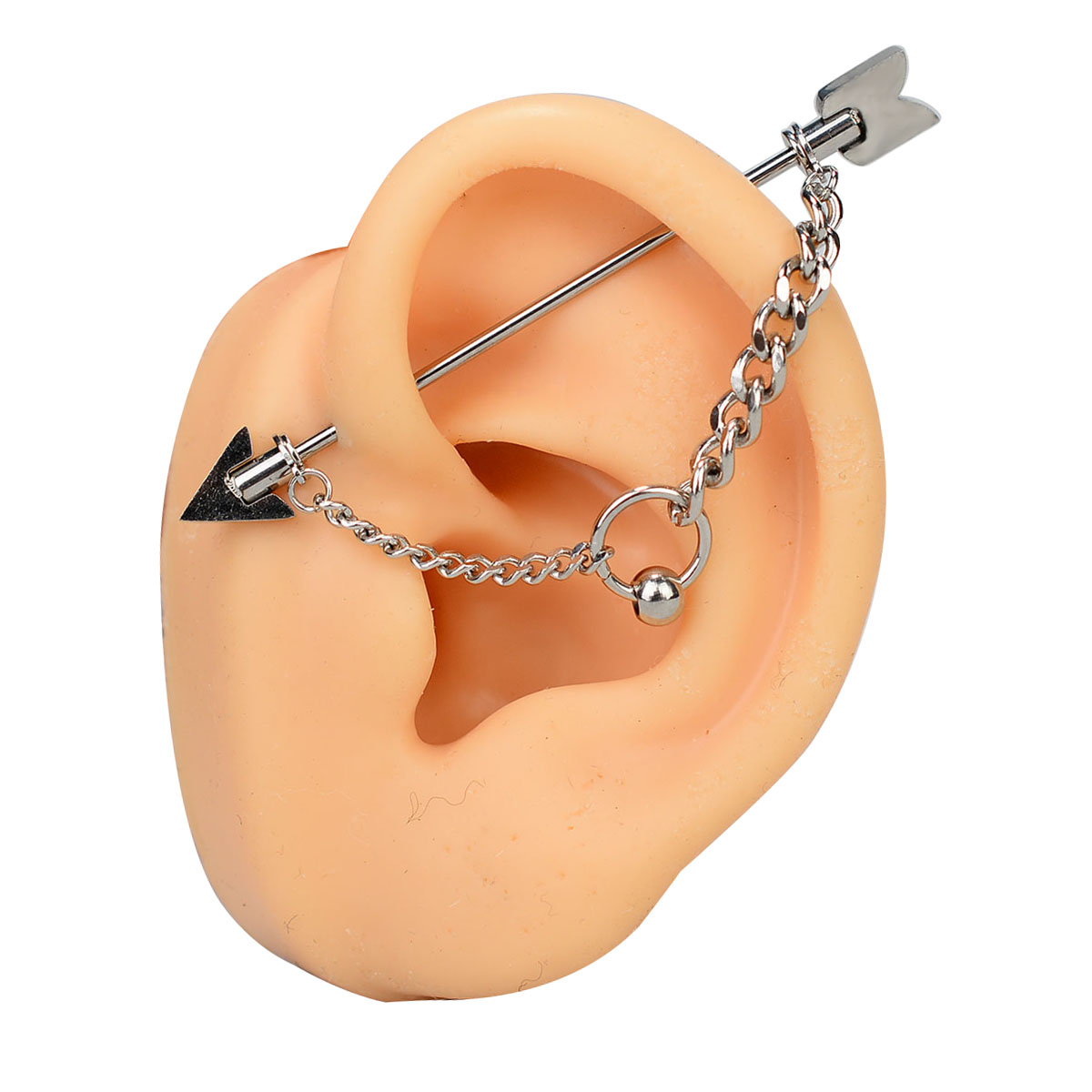 1PC サージカルスチールキラキラ工業用ピアスジュエリーチェ - Body Jewelry Industrial のレビューと価格