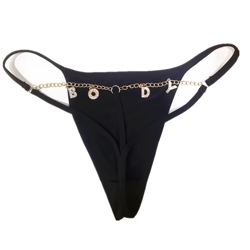 カスタムチェーンひも名前ゴールデンレターチャームセクシーな女 - Body Jewelry Names のレビューと価格
