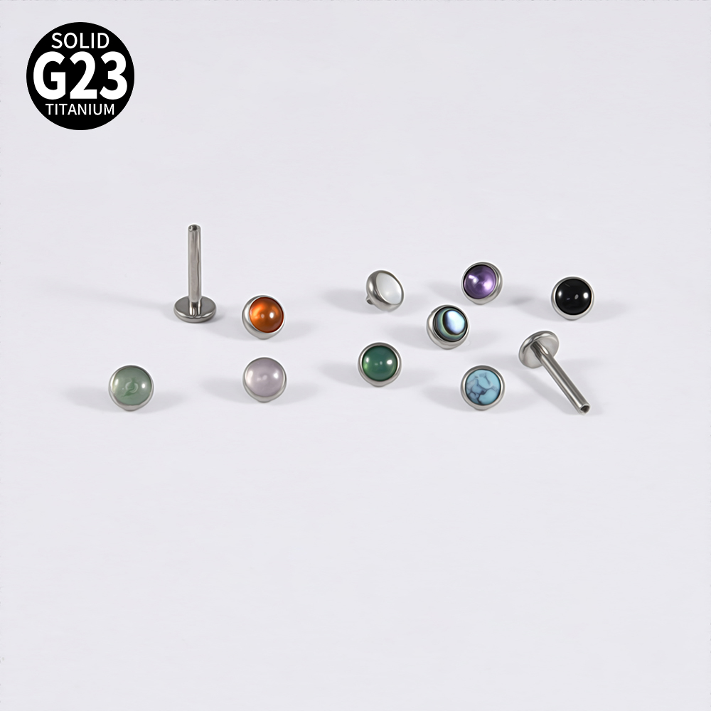 1PC 16 グラム G23 チタンクリスタル & ストーン - Flat Back Labret Stud のレビューと価格