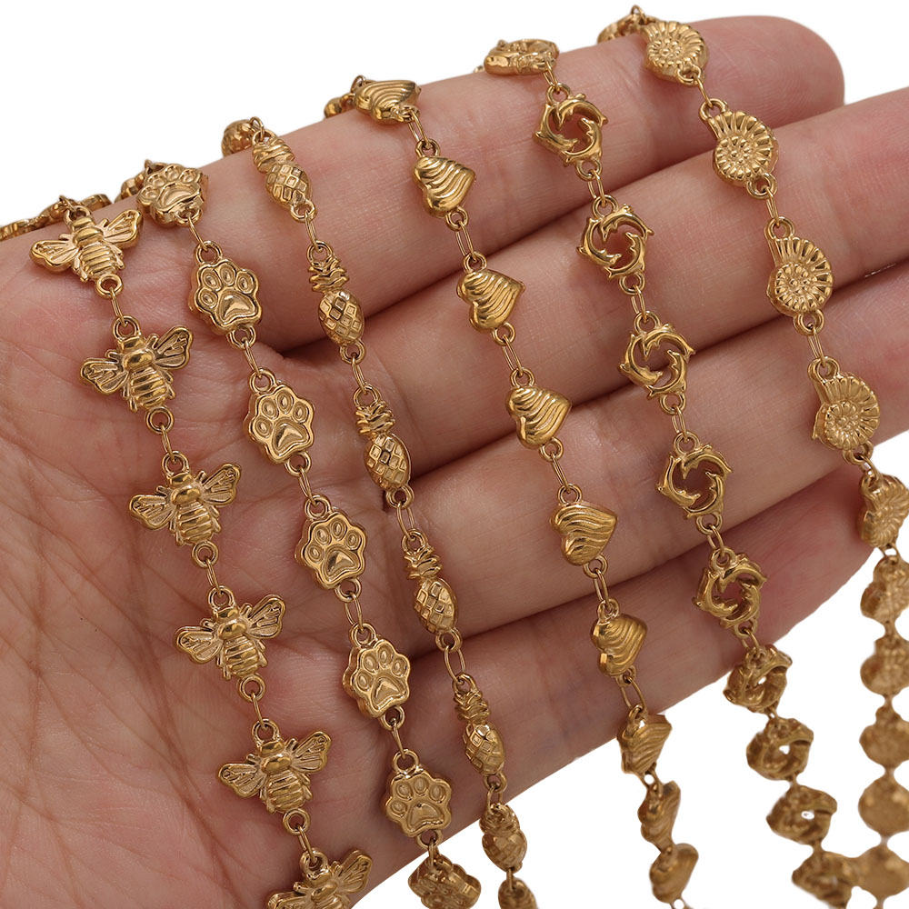1M PVDゴールドステンレススチール製ハートスターフラワー - Body Jewelry In Bulk のレビューと価格
