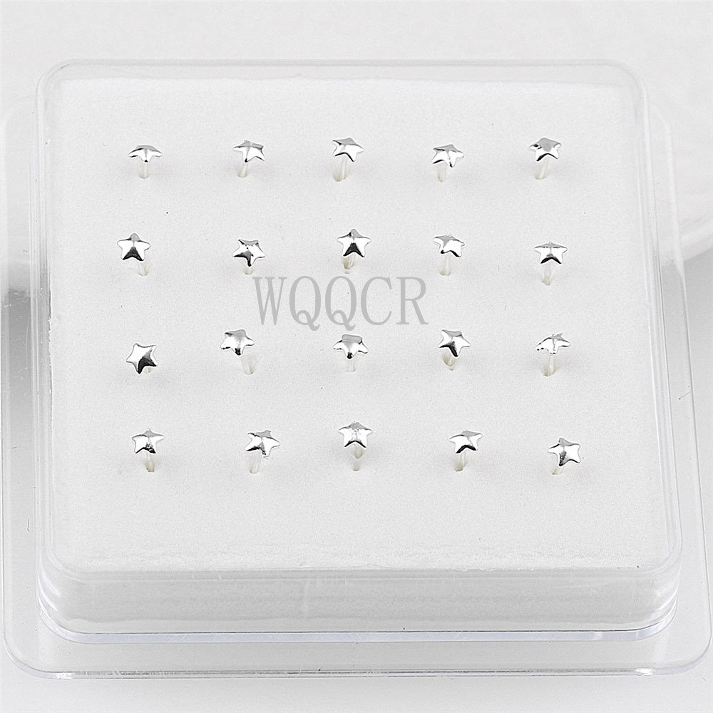20個/箱 フロスト加工 星型ノーズネイル 10mm ボール - Body Jewelry Storage のレビューと価格