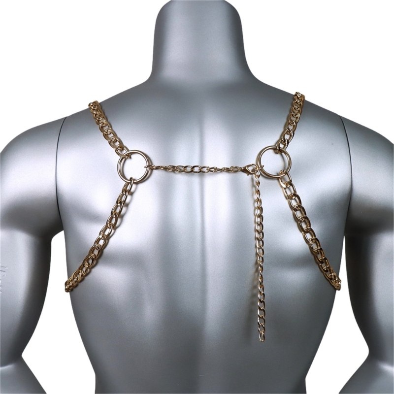 男性のセクシーなメタルボディ胸チェーンジュエリーパンクスタイ - Body Jewelry Retainers のレビューと価格
