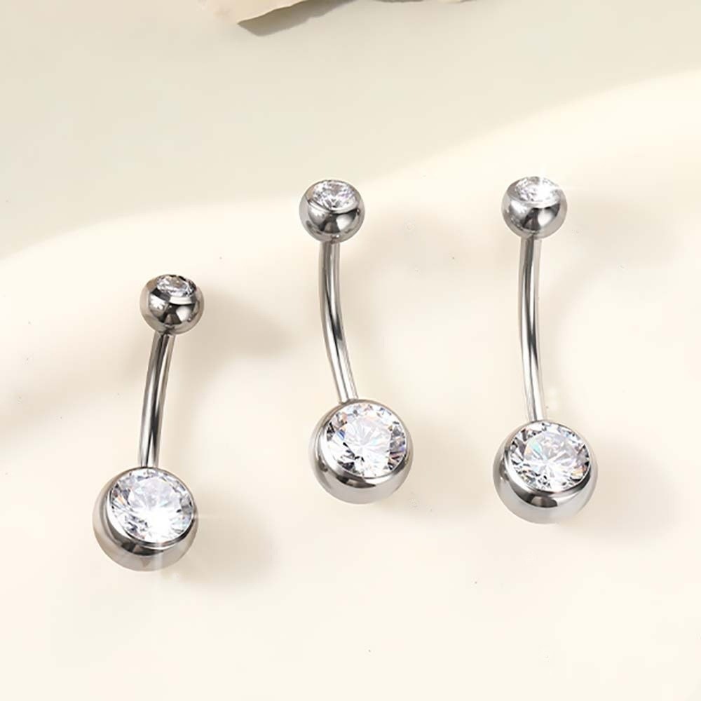 高品質チタン素材のへそピアス、カーブしたダングルデザイン、ボ - Body Piercing Quality Jewelry のレビューと価格