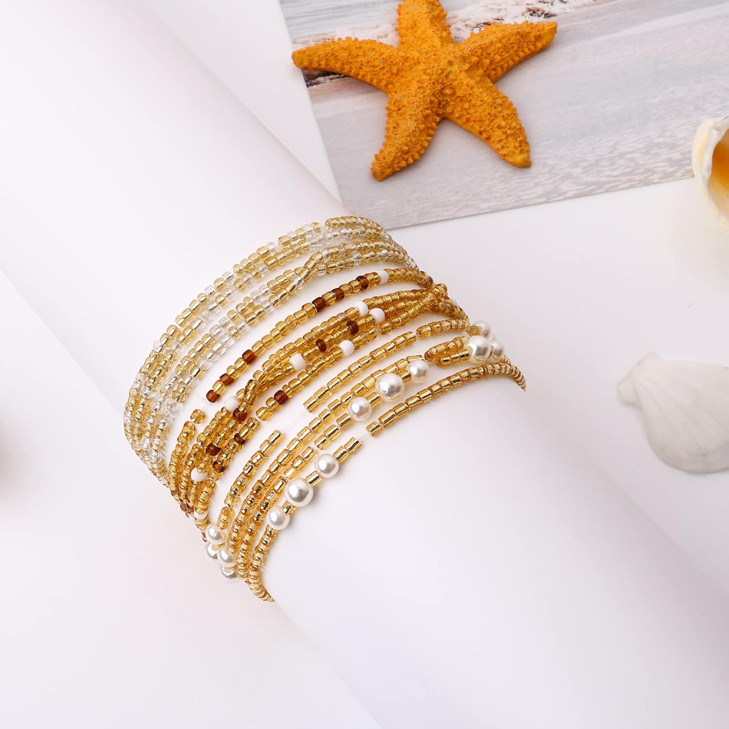 女性用ウエストビーズ、ベリーチェーン、伸縮性のあるアフリカ風 - Body Jewelry In Bulk のレビューと価格