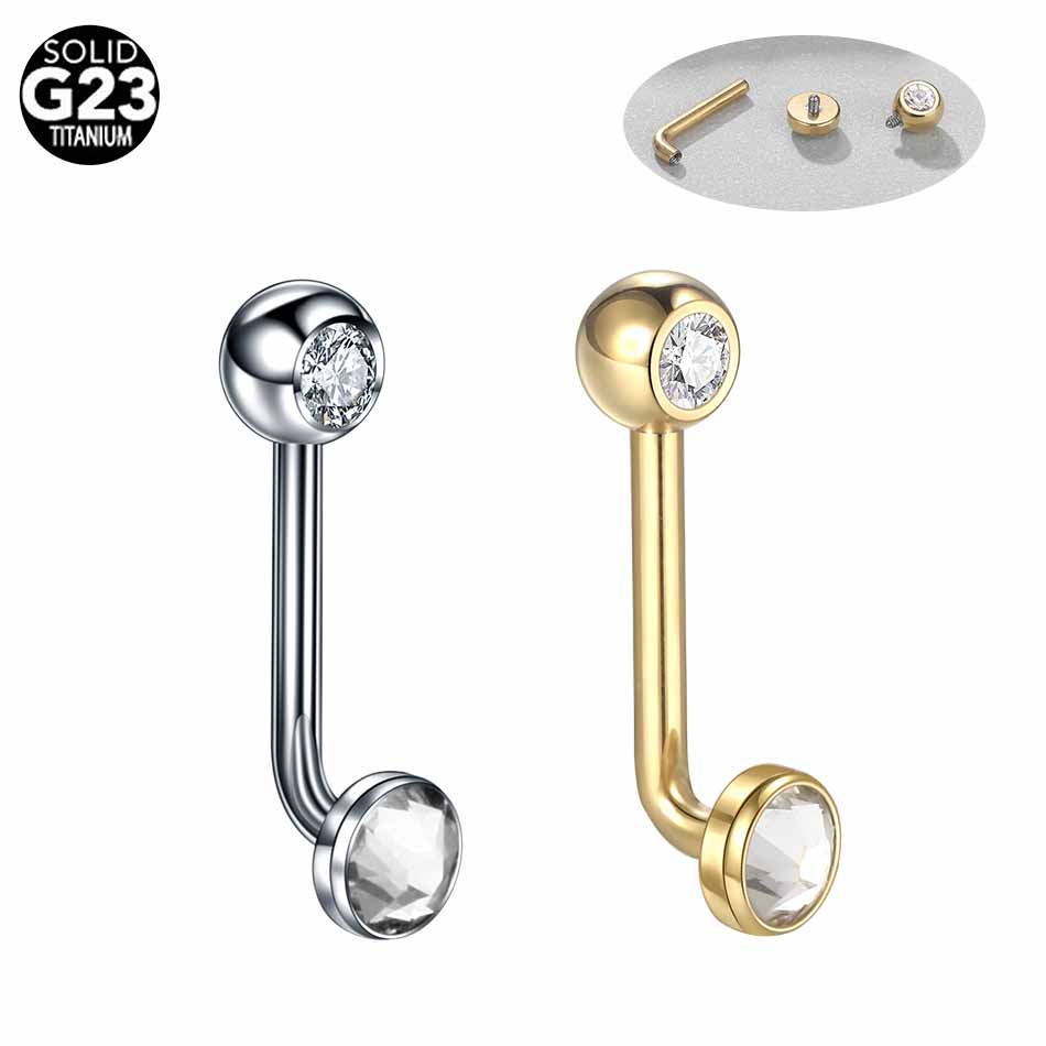 1PC G23 チタンクリスティーナ垂直フードピアスゴールド - Body Jewelry Vch のレビューと価格