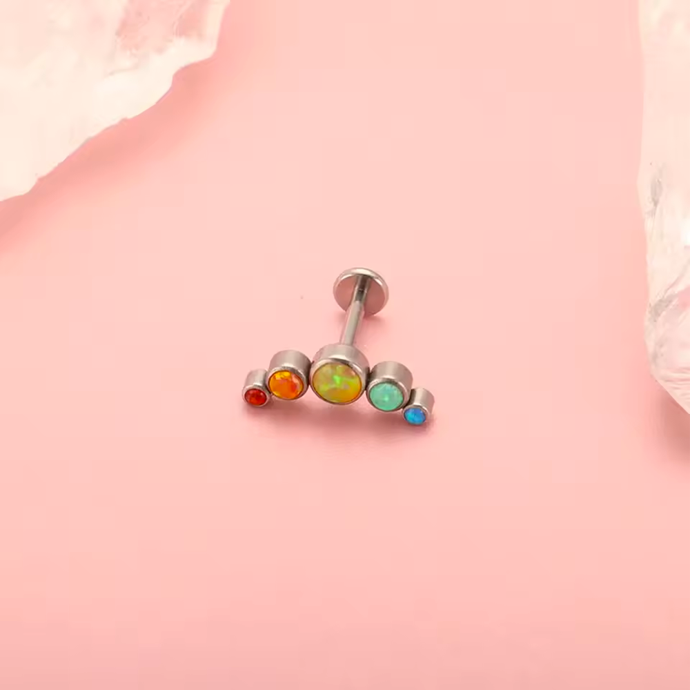 PUTITUP公式F136チタン合金高品質5連オパールスタッ - Body Piercing Quality Jewelry のレビューと価格