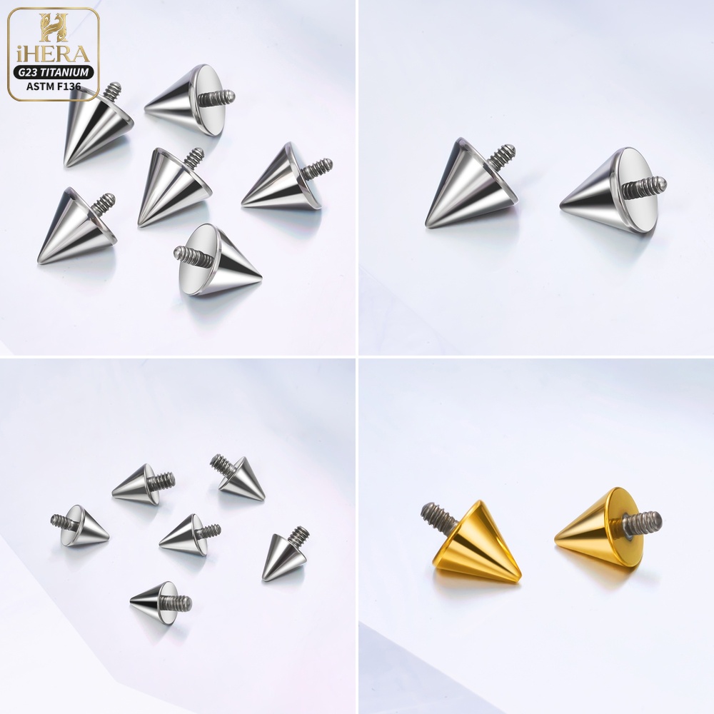 チタンボールコーン交換用パーツ10個セット ヘリックス トラ - Body Jewelry Industrial のレビューと価格