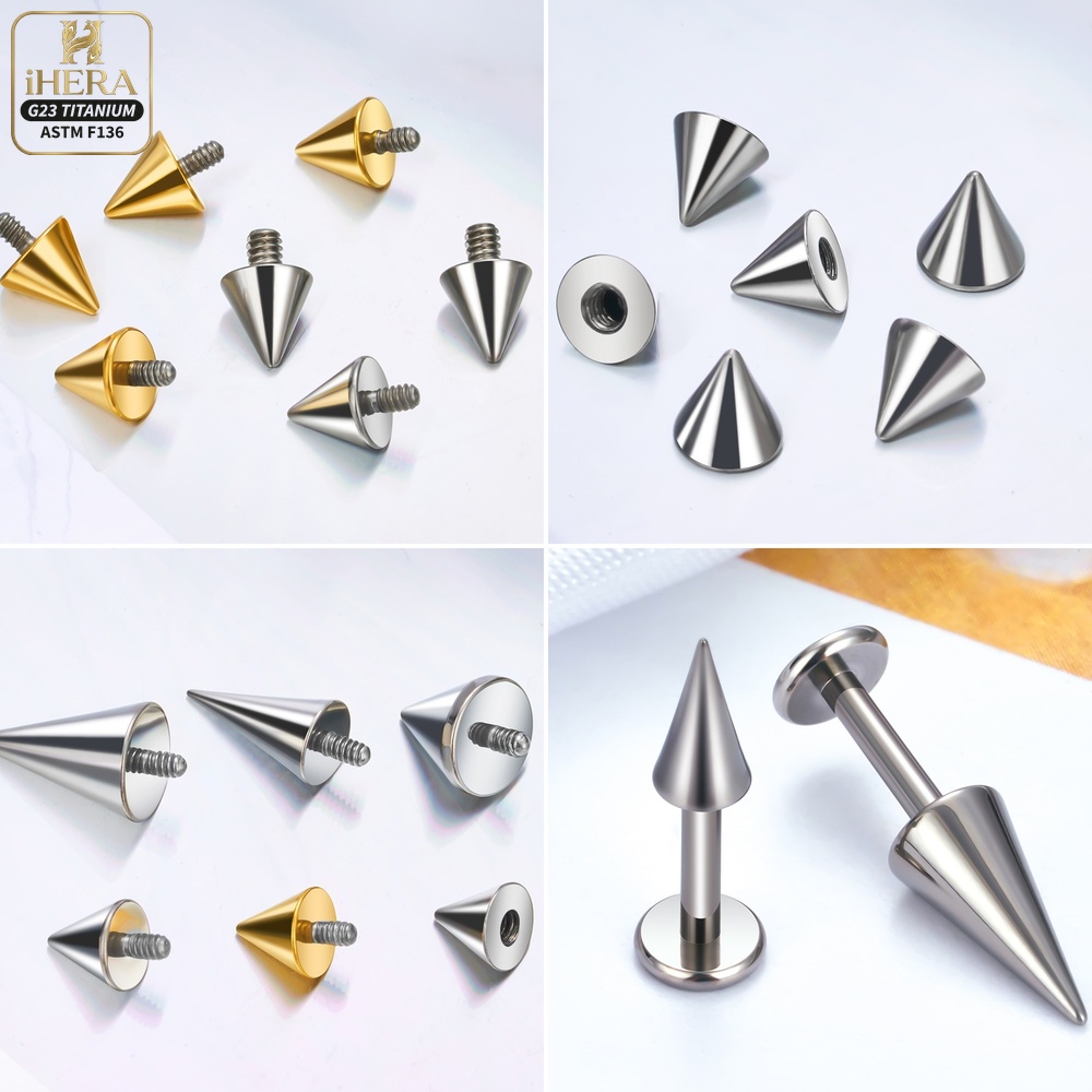 チタンボールコーン交換用パーツ10個セット ヘリックス トラ - Body Jewelry Industrial のレビューと価格