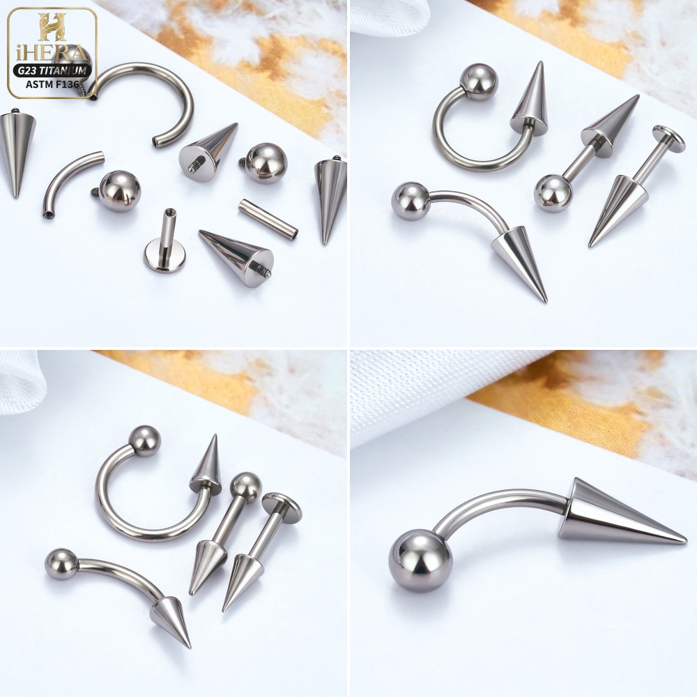 チタンボールコーン交換用パーツ10個セット ヘリックス トラ - Body Jewelry Industrial のレビューと価格