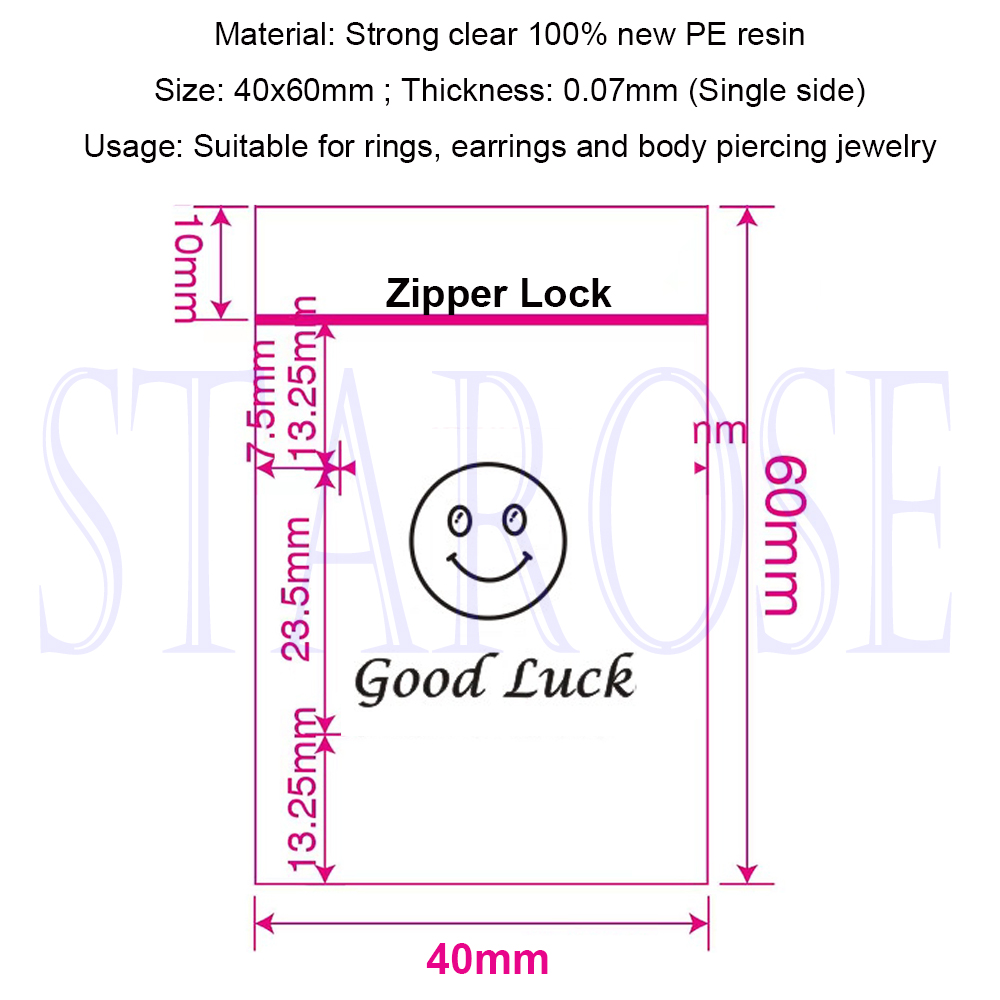 100 ピース/ロット 4 × 6 センチメートル透明なプラ - Body Jewelry Storage のレビューと価格