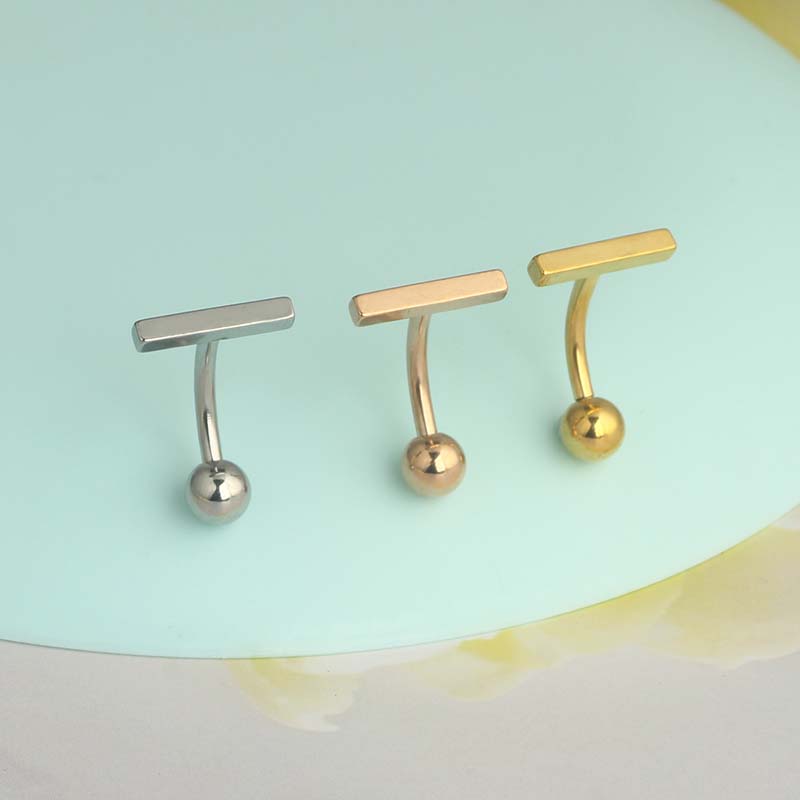 セクシーなぶら下がりへそへそリングステンレス鋼ダブル T シ - Body Jewelry Co のレビューと価格