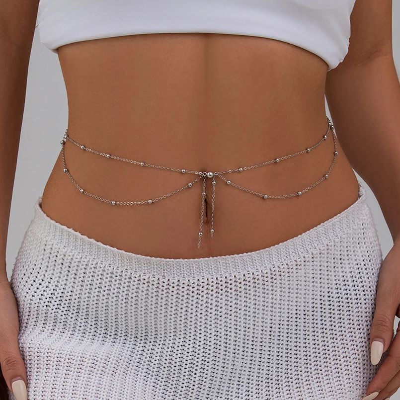 KunJoe 多層ゴールドカラーの薄いビーズチェーンウエスト - Qualiti Body Jewelry のレビューと価格
