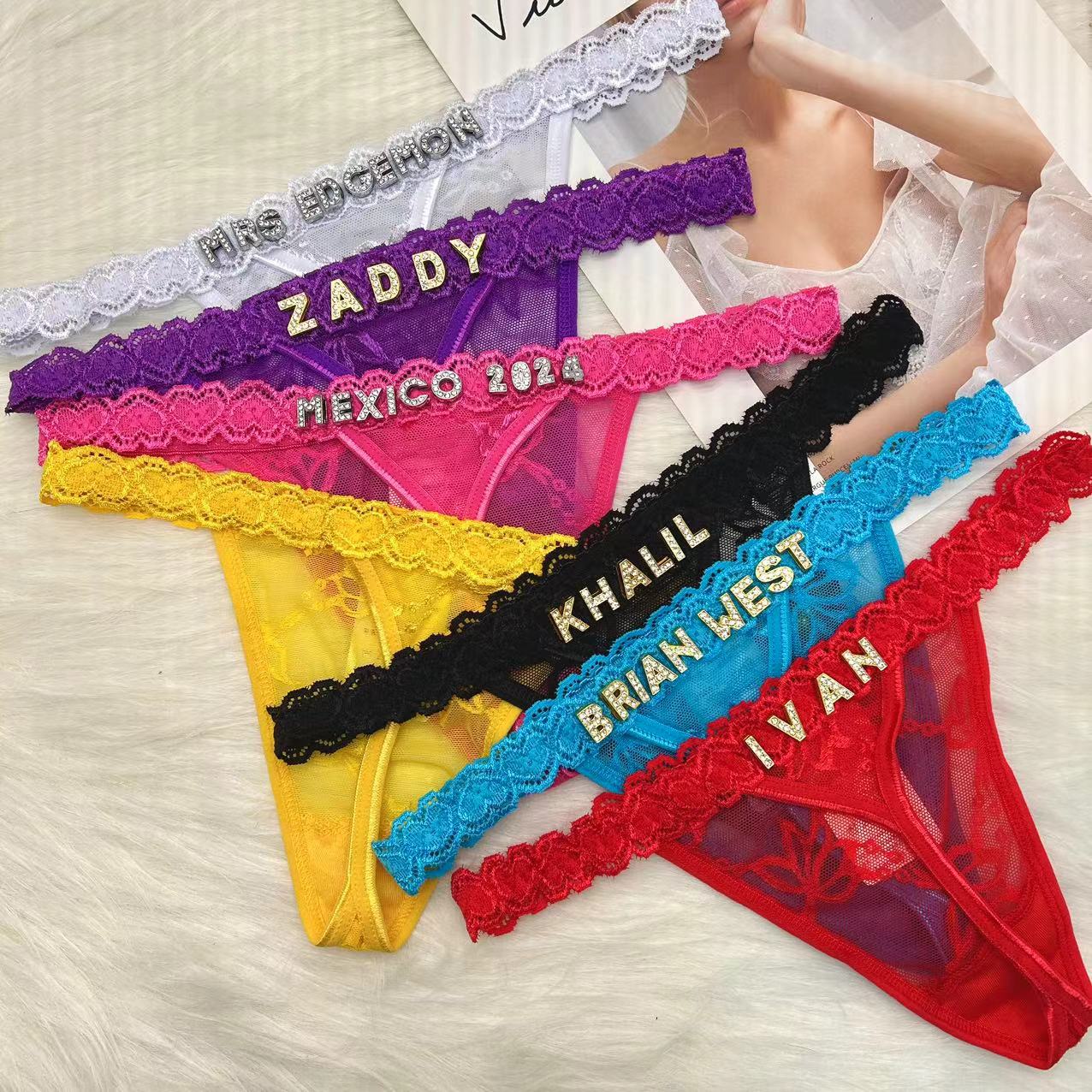 カスタム Tバックパンティー名前 DIY ラインストーンレタ - Body Jewelry Names のレビューと価格