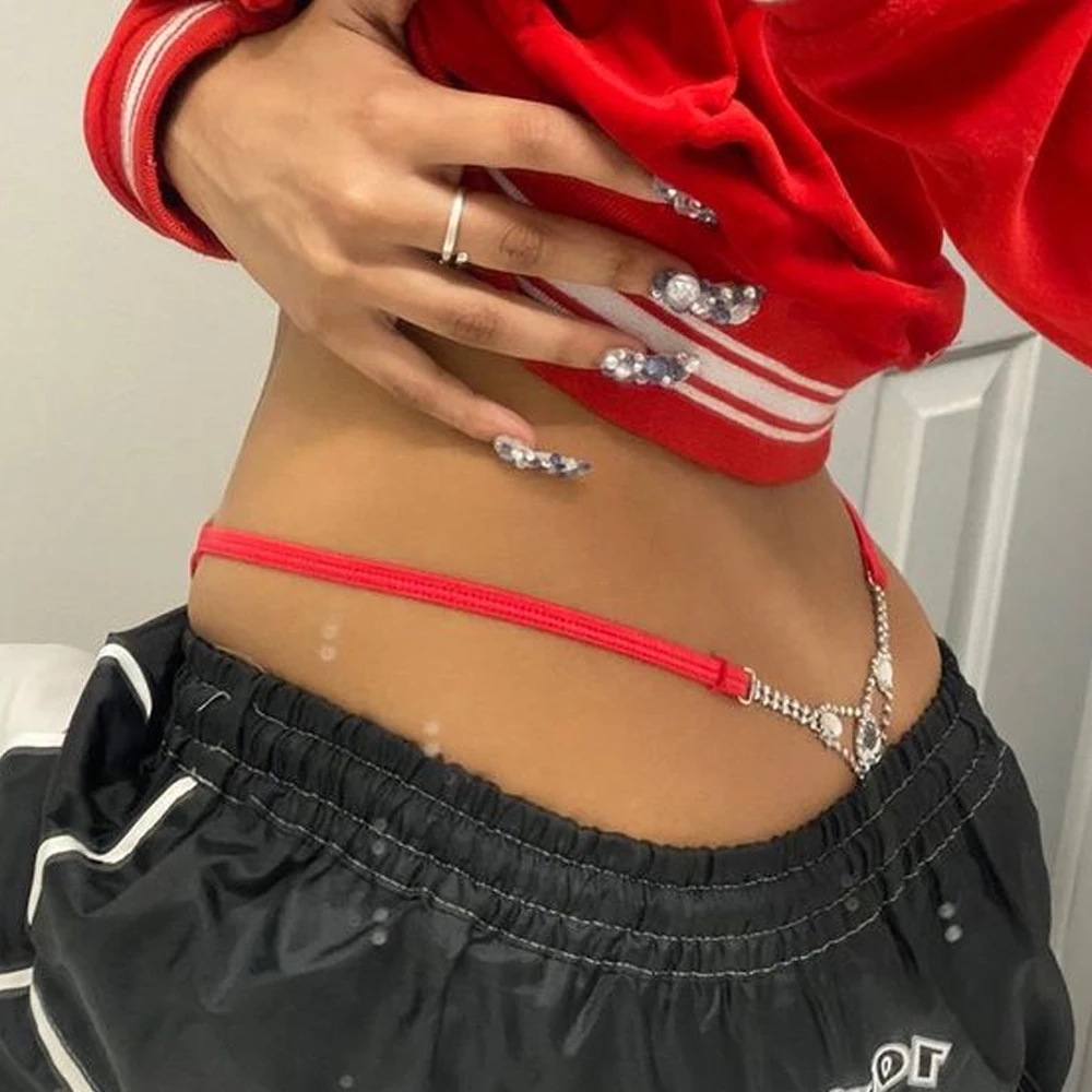 女性のための丸いラインストーンのひも,調節可能なボディアクセ - Body Jewelry Retainers のレビューと価格