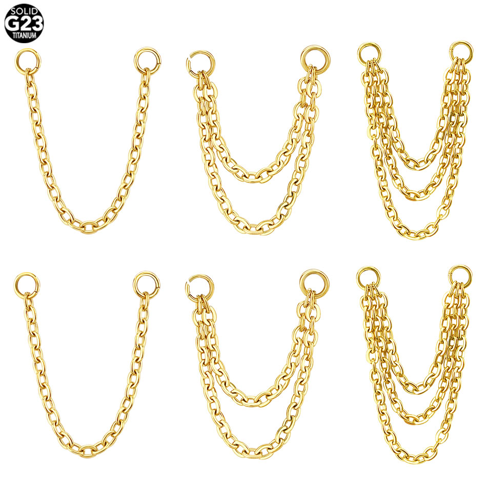 1/5個入り チタン製ダブルチェーン ノーズラブレットジュエ - Body Jewelry Industrial のレビューと価格